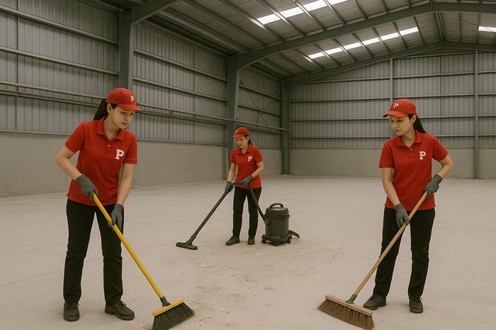 Vệ sinh  nhà xưởng sau xây dựng